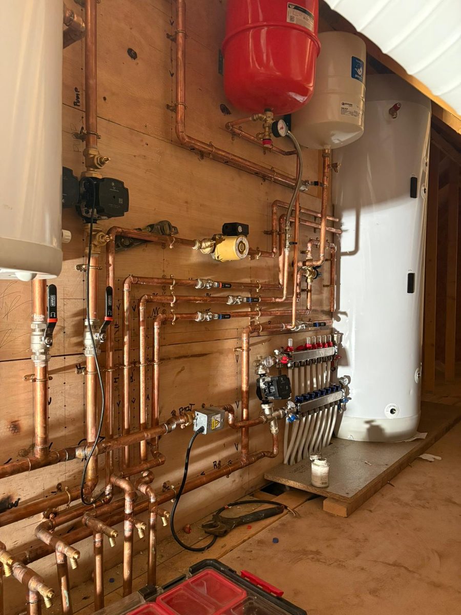 Copper pipework installation